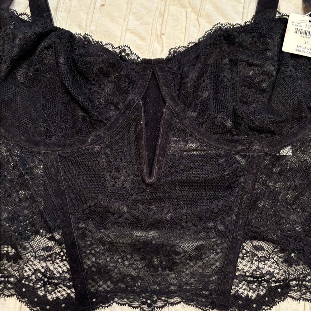 Anthropologie Lace Velvet Corset Top NWT - Picture 3 of 11